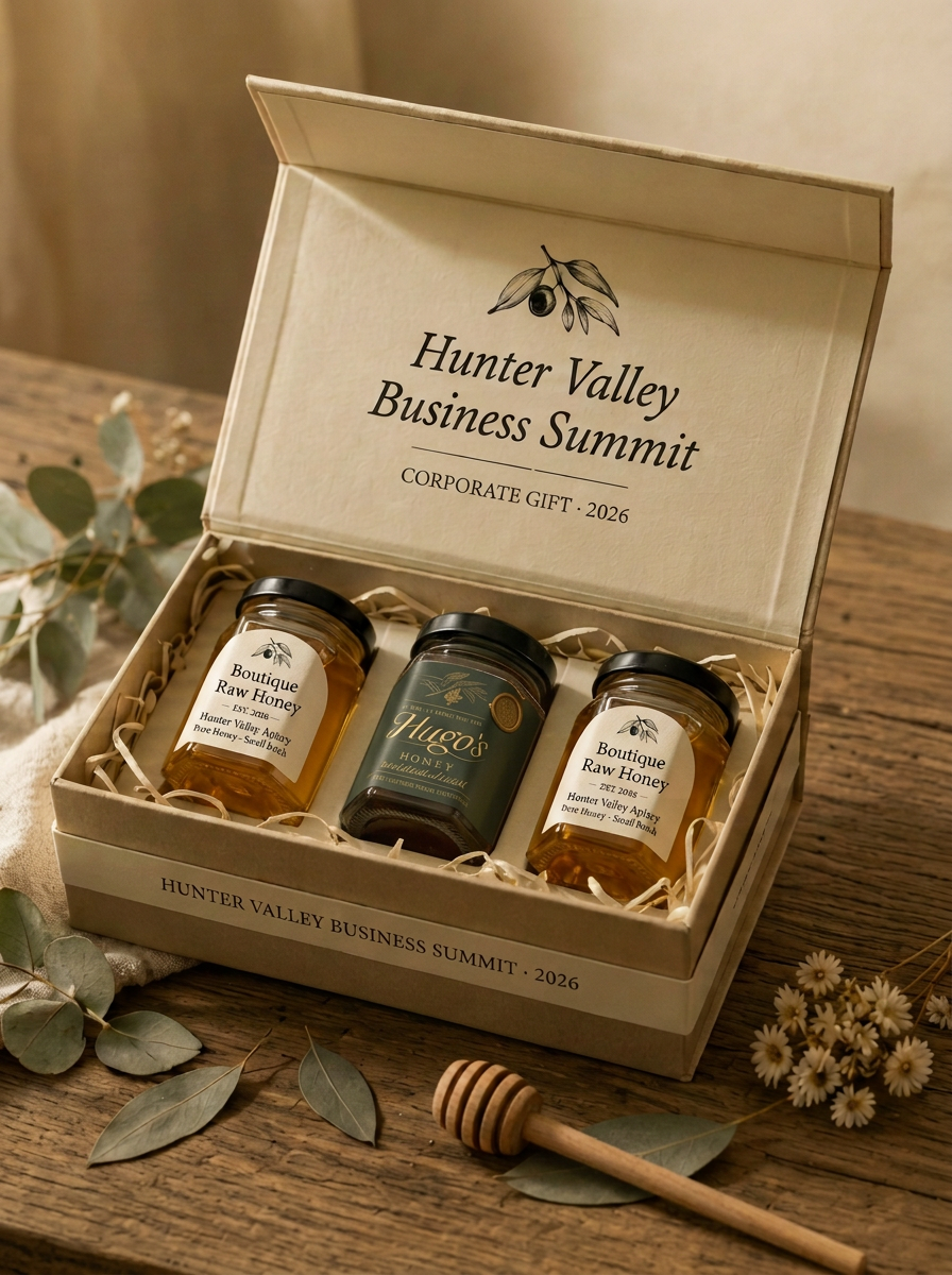 Corporate event trio mockup — Hunter Valley Business Summit